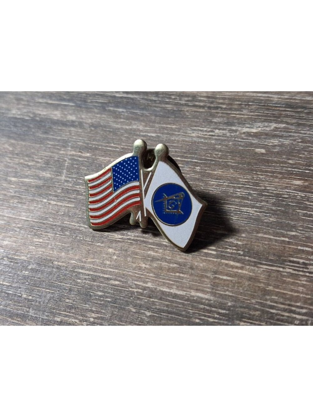 Vintage G Mason Badge Pin American Freemason Flag